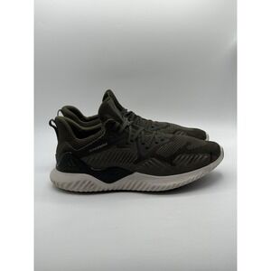 adidas alphabounce size 12 olive/white athletic trainer pre owned